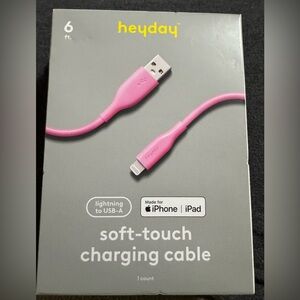 Target Heyday Soft-Touch Charging Cable - pink Lightning to USB A. 3/$15